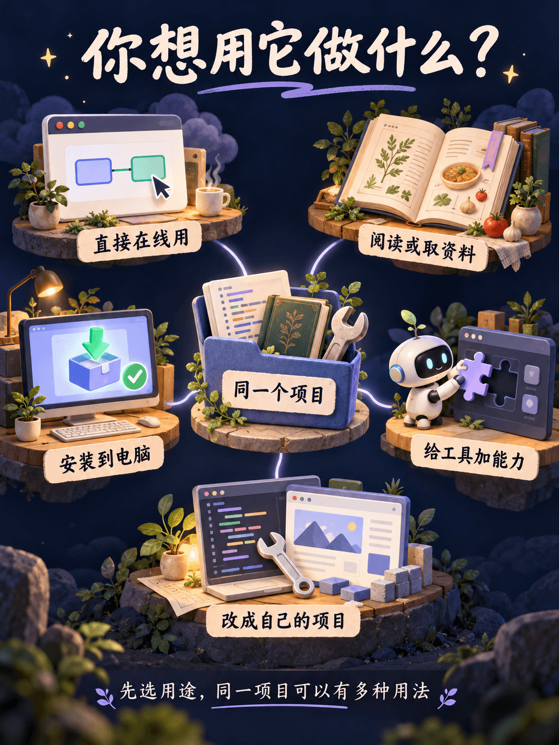 GitHub 下载了一堆文件，却不知道怎么用？先看这 5 条路线