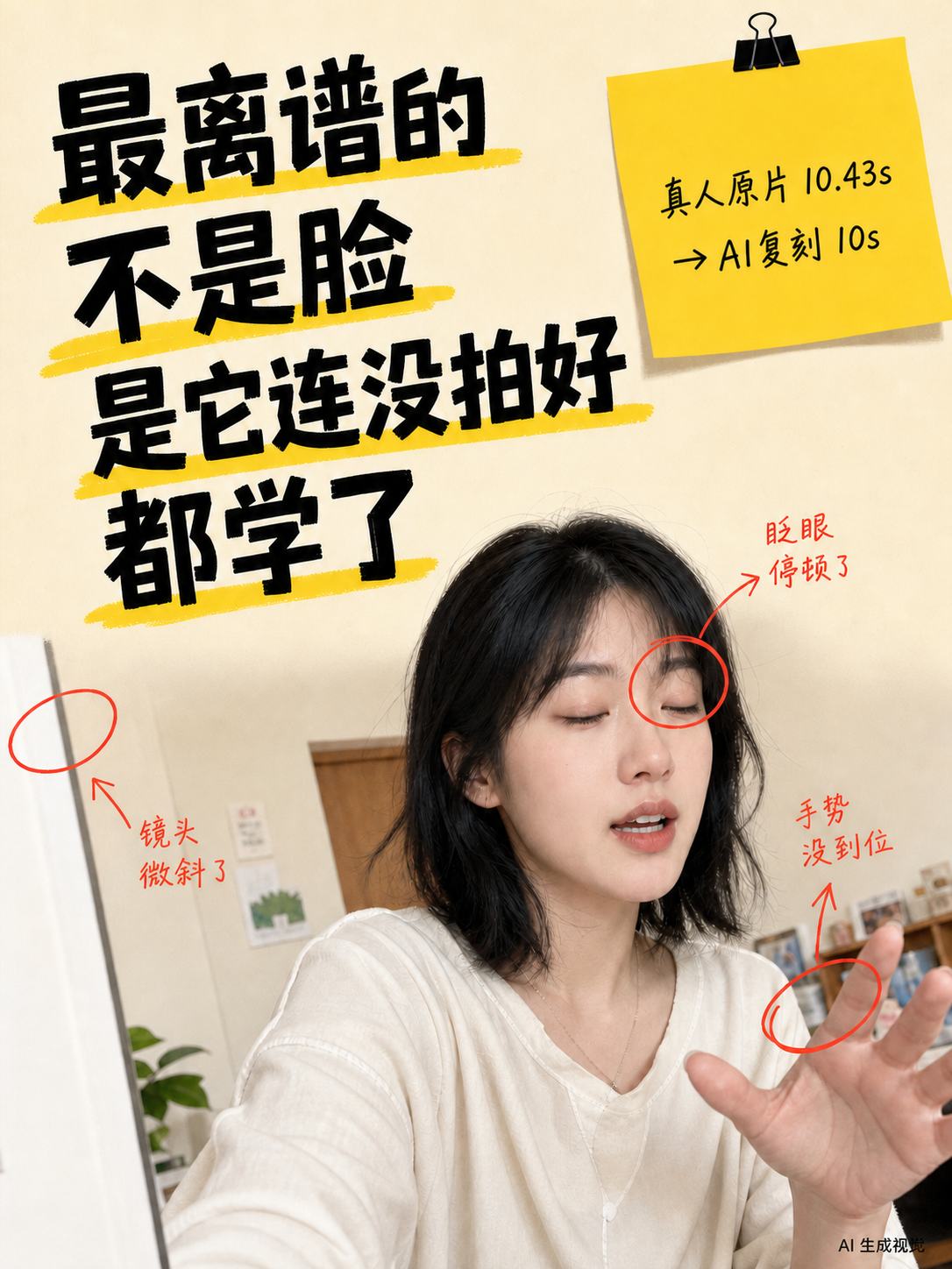 最离谱的不是脸,是 AI 连没拍好的感觉都学了