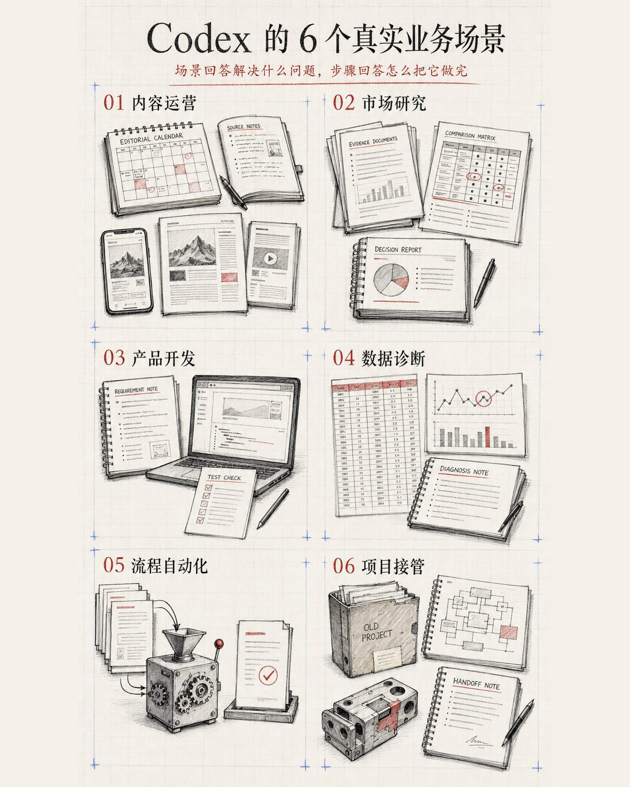 Codex 六个真实业务场景地图