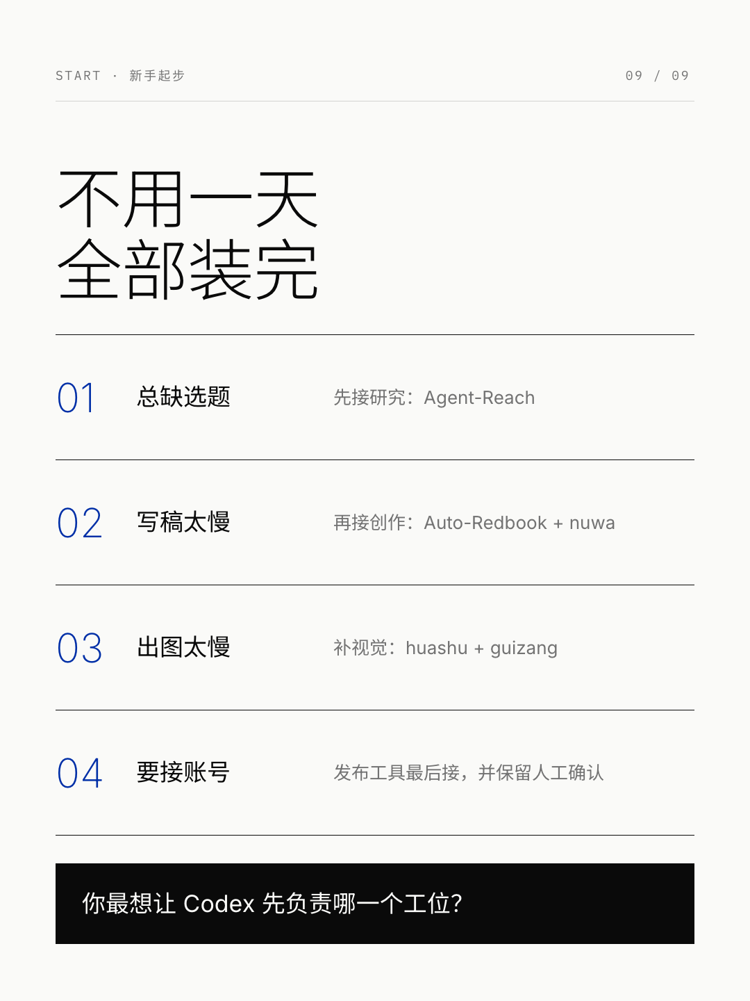 新手先从最卡的一个工位开始