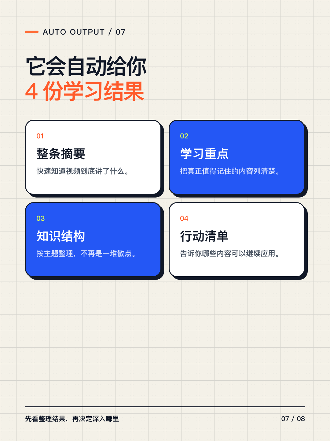 Gem 自动生成摘要、学习重点、知识结构和行动清单